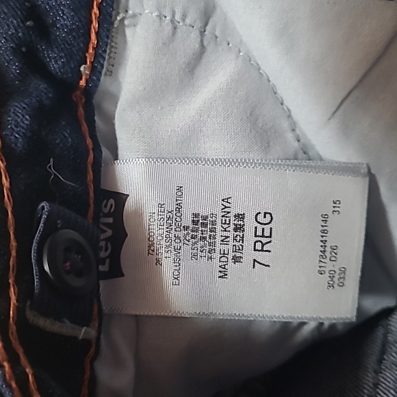 Levi’s Big Kids Slim Boot Cut Dark Wash Jeans size 7 - Picture 7 of 7